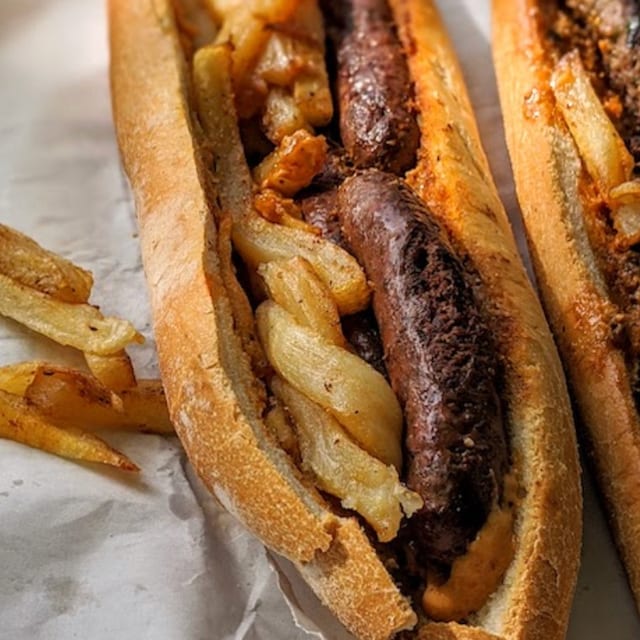 Merguez Frite Sandwich.